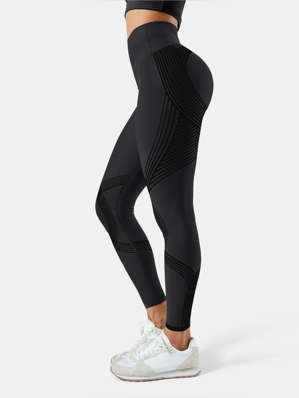 Fanka Body Sculpt Leggings (Reversible Wear) Compression Black Leggings 28 Waist